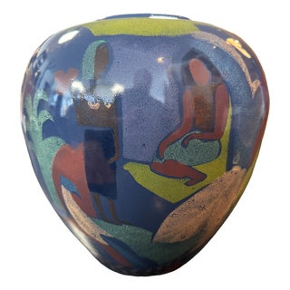 Papeete Earthenware Vase from Pornic, 1980s For Sale