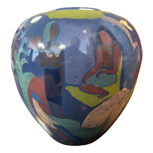 Papeete Earthenware Vase from Pornic, 1980s For Sale