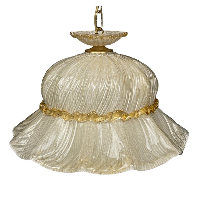 Vintage Murano Glass Pendant Lamp Bonnet, Italy, 1970s For Sale