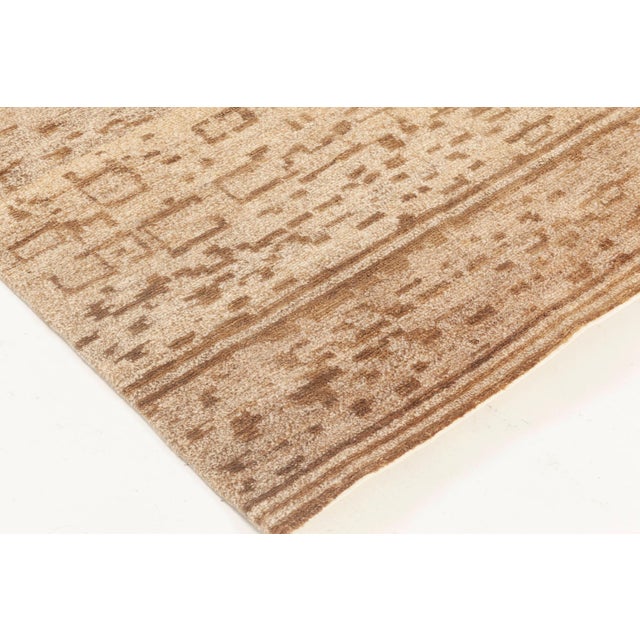 Early 21st Century Contemporary Geometric Beige and Brown Handmade Hemp Rug by Doris Leslie Blau For Sale - Image 5 of 6