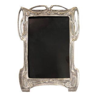English Art Nouveau Silverplate Picture Frame For Sale