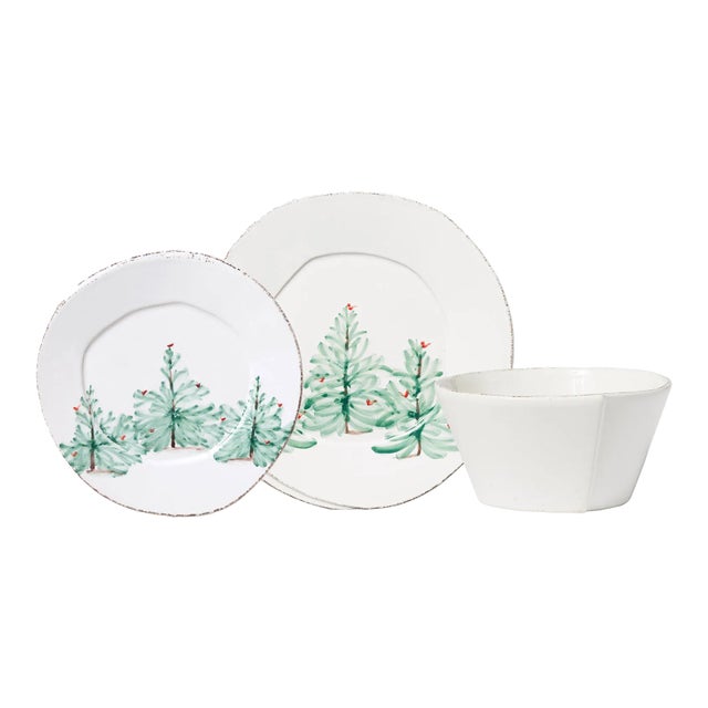 VIETRI Melamine Lastra Holiday Dinnerware Three-Piece Place Setting For Sale