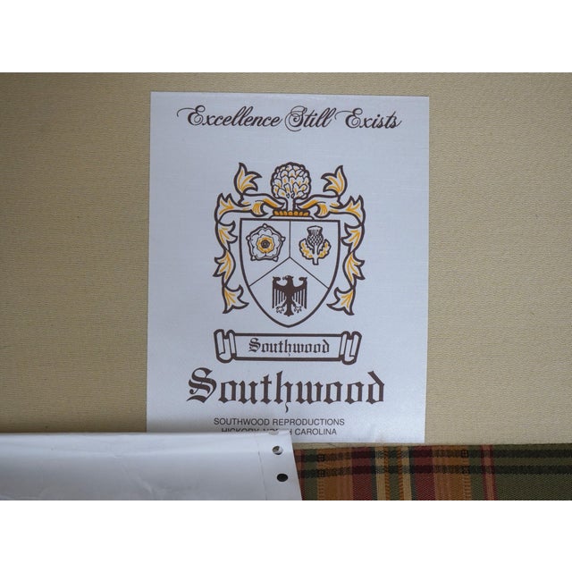 Southwood Plaid Upholstered Country Wing Chair & Ottoman For Sale - Image 12 of 18