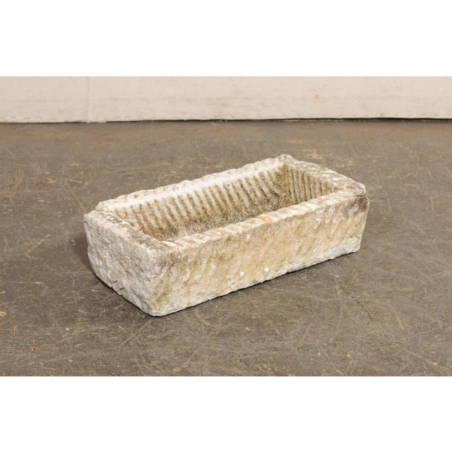 19th C. Spanish Rectangular Stone Planter For Sale - Image 4 of 11