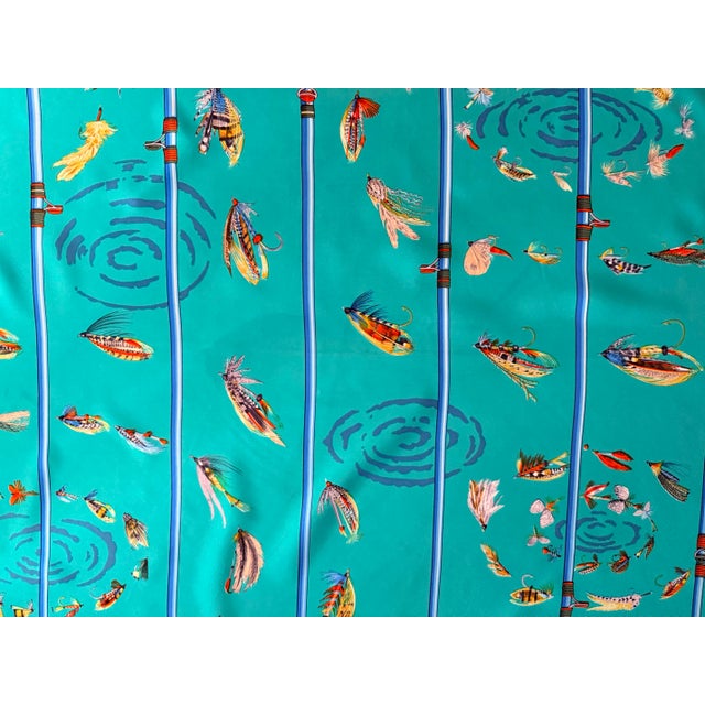 Hermes Flies 1988 Silk Scarf This rare Hermes scarf celebrates the art of fly fishing. Different fish species have unique...