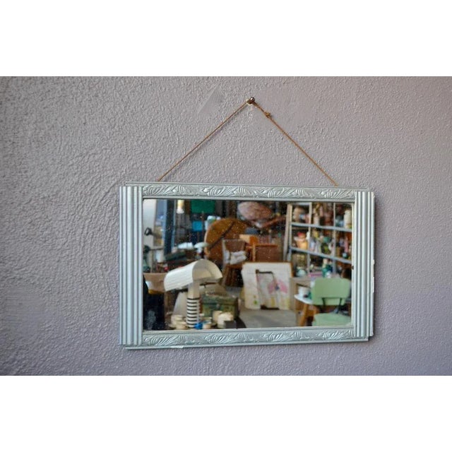 Wood Art Deco Silver Mirror For Sale - Image 7 of 7
