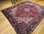 Vintage Persian Heriz Rug, Hand-Knotted Wool, Geometric Medallion Pattern, Red & Navy, 8x11 For Sale - Image 9 of 10
