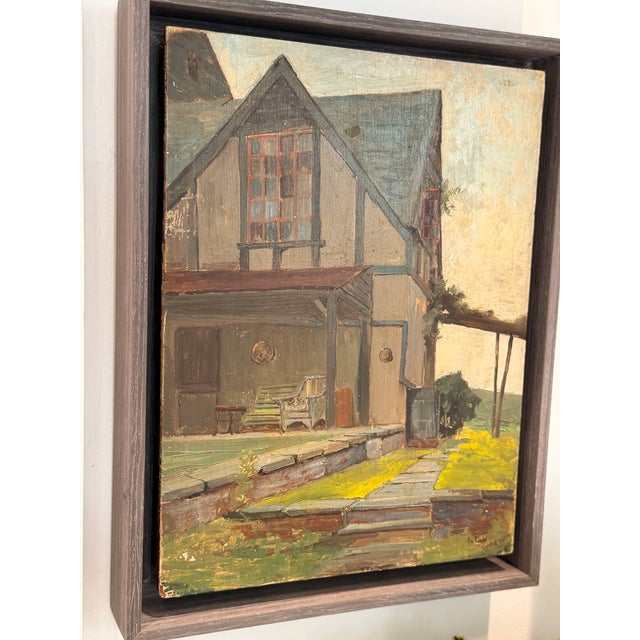 American Portrait of a House. American. Oil on Board, Signed Rudert For Sale - Image 3 of 6