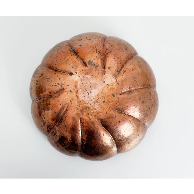 Copper Vintage Scalloped Copper Bowl For Sale - Image 8 of 8