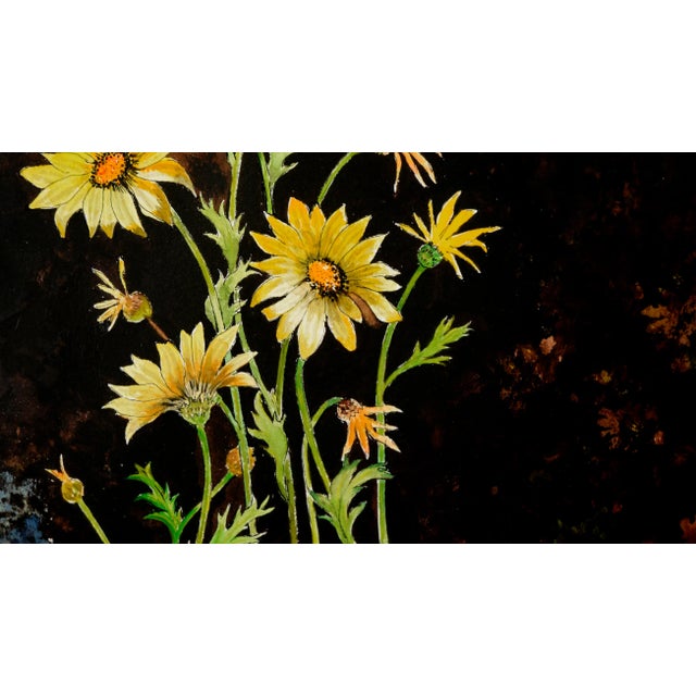 Illustration "Yellow Daises" - Watercolor on Illustration Board by Olga Degles For Sale - Image 3 of 9