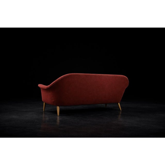 1950s Mid-Century Modern Scandinavian Red 3-Seater Sofa from Bröderna Anderssons, 1950s For Sale - Image 5 of 18