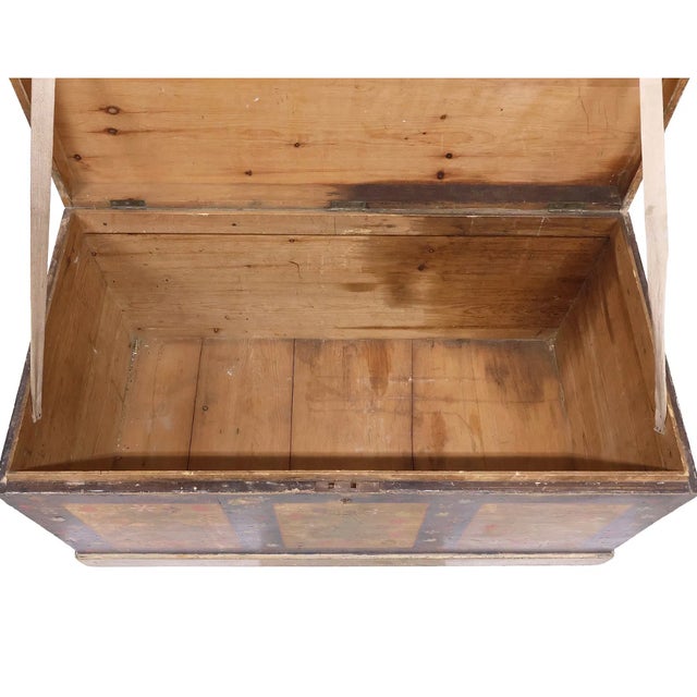 1800s Eastern European Painted Marriage Chest | Folk Art Dowry Trunk For Sale In New York - Image 6 of 6