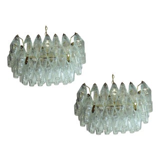 Murano Poliedri Chandeliers, 1970, Set of 2 For Sale