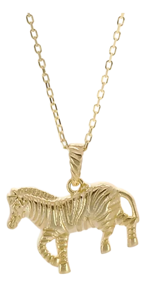 Balance Zebra Pendant Gold Chain Necklace