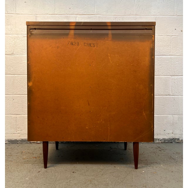 Vintage Five Drawer Walnut Highboy Dresser by Drew Furniture For Sale - Image 14 of 14