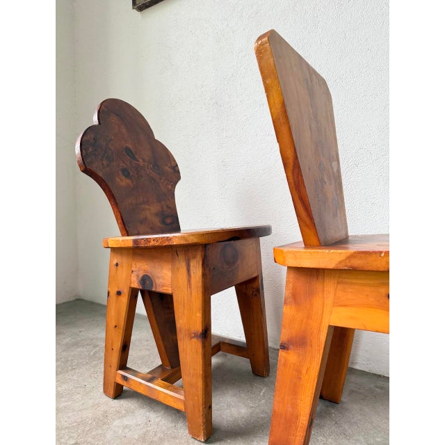 Brutalist Savoyard Pine Chairs, 1950s, Set of 2 For Sale - Image 17 of 18
