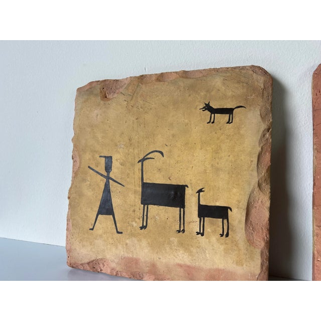 1980's Xathandon Native American Petroglyph Wall Art - a Pair For Sale - Image 10 of 12