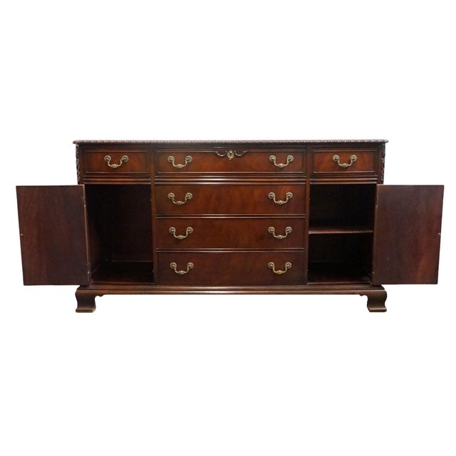 Mid 20th Century Bernhardt Furniture Solid Mahogany Traditional Federal Style 63" Buffet For Sale - Image 5 of 16