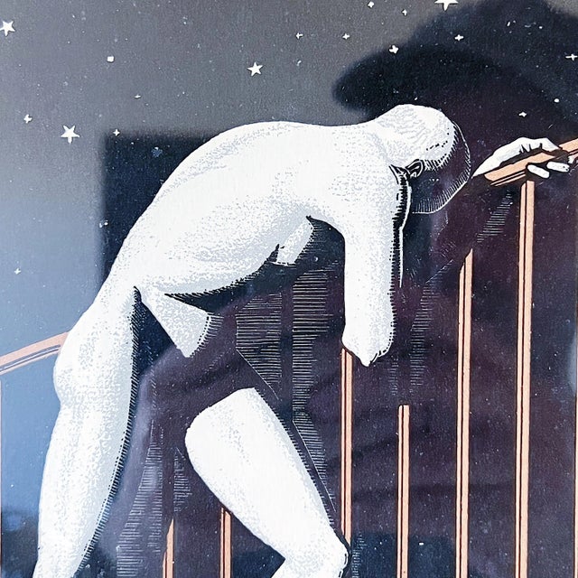 1940s "Many More" and "How Soon" Art Deco Figurative Prints After Rockwell Kent, Framed - a Pair For Sale - Image 11 of 12