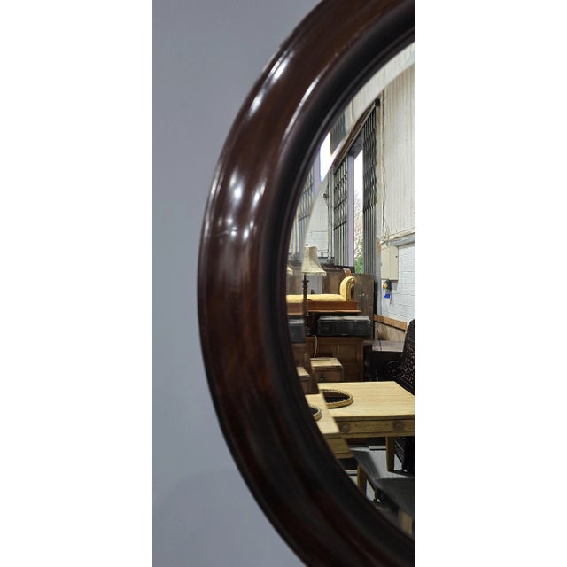 Mahogany Circular Mirrors, 1880s, Set of 2 For Sale - Image 3 of 6