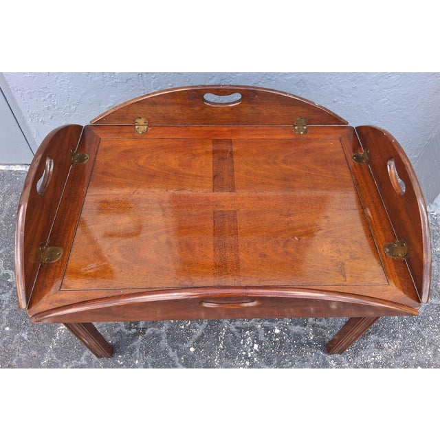 Baker Furniture Company 1960's Traditional Style Removable Tray Top Coffee Table by Baker Furniture For Sale - Image 4 of 12