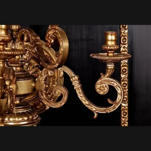 19th Century Louis XIV Style Bronze Wall Lights, Set of 2 For Sale - Image 4 of 10