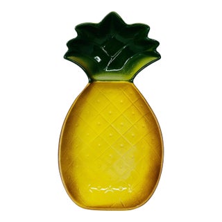 Vintage (1960's) Mid-Century Modern California Pottery Pineapple Chip & Dip Bowl S-24 For Sale