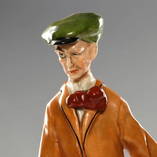 Elvir Otto, Art Nouveau Gentleman with Monocle, 1900s, Ceramic For Sale - Image 5 of 11