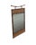 A 20th Century Pagoda Style Faux Rattan Metal and Wicker Wall Mirror Dimensions: 24.25 inches wide. .75 inches deep. 36.25...
