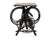 Twig table with hand painted folk art top. Elaborate tripod base with large twisted branches and twigs.