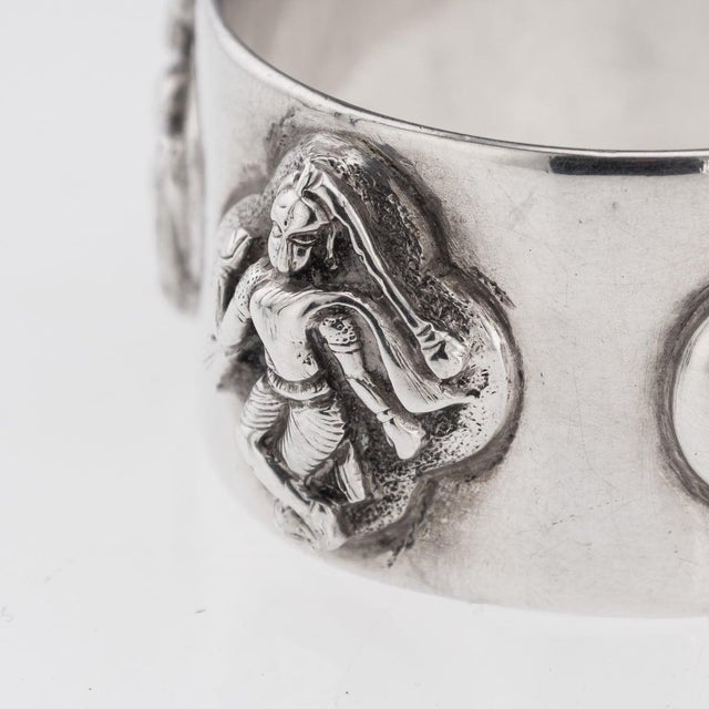 Antique Indian Silver Cased Napkin Rings, 1890s, Set of 6 For Sale - Image 9 of 14