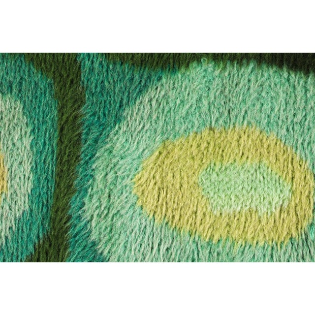 Green 1970s Scandinavian Green Abstract Wool Wall Hanging For Sale - Image 8 of 11