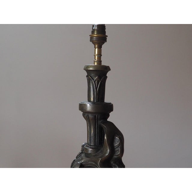 Gold Vintage Zoomorphic Dragon Lamp in Cast Metal, 1970s For Sale - Image 8 of 18