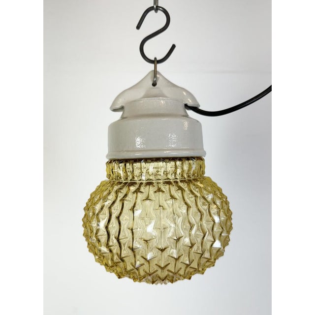 White Vintage White Porcelain Pendant Light, 1970s For Sale - Image 8 of 16