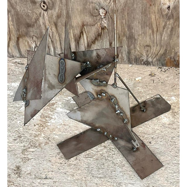 Contemporary Abstract Welded Steel Kinetic Sculpture For Sale In West Palm - Image 6 of 7