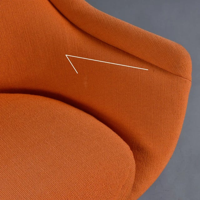 1972 Original Warren Platner for Knoll Orange Easy Chair and Ottoman For Sale - Image 13 of 13