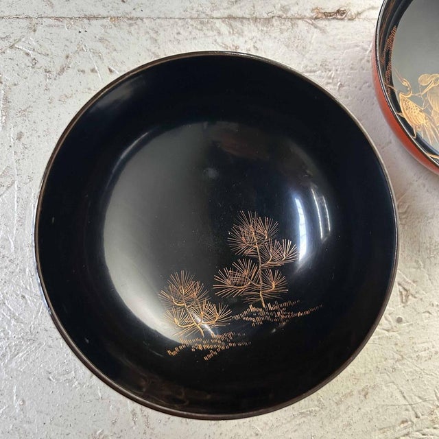 Meiji Era Urushi Maki-E Owan Bowls, 1890s, Set of 5 For Sale - Image 6 of 18