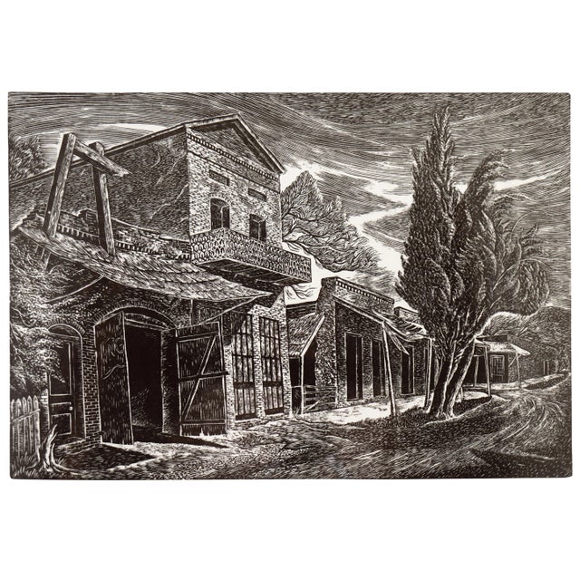 'State Street, Columbia', Woodblock by Charles Frederick Surendorf, 1950s For Sale