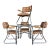 Daystrom Chrome Tubular Octagonal Glass Dining Table With 4 Chairs With Wooden Arm Rests For Sale