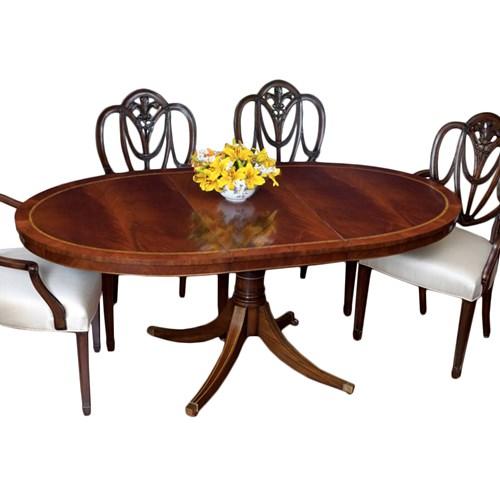Mahogany Oval Dining Table by Scully & Scully Chairish