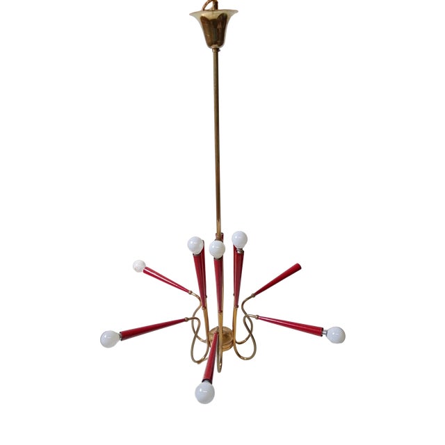 Italian Chandelier in the Manner of Arredoluce, 1950s For Sale