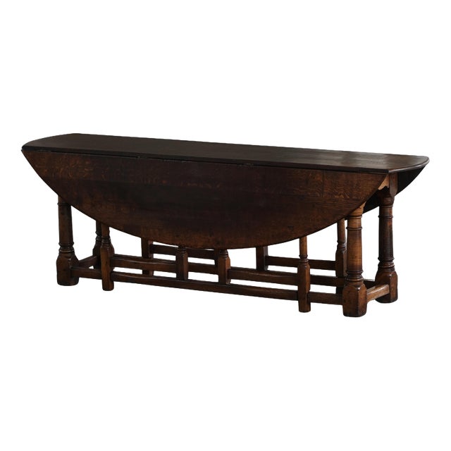 Large Mid-Century French Modern Gateleg Dining or Console Table, 1940s For Sale