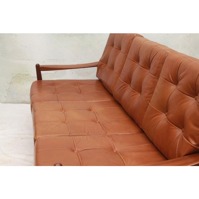 Vintage Sofa with Leather Cushion Cognac, 1965 For Sale - Image 13 of 17