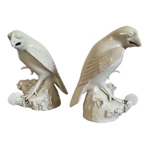 Early 19th Century Chinese Blanc de Chine Porcelain Models of Birds - A Pair