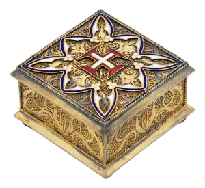 Silver Box in Gold Filigree Mesh
