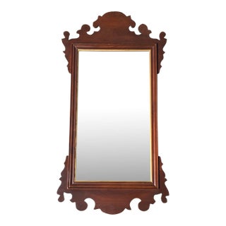Late 20th Century Wooden Chippendale Ethan Allen Wall Hanging Mirror For Sale