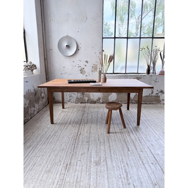 Wood Pitch Pine Farmhouse Table, 1950s For Sale - Image 7 of 18