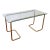 Vintage 1970s/1980s Postmodern Tubular Brass and Glass Console Table, Desk, or Small Dining Table For Sale