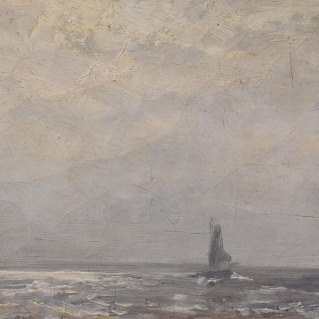 Kees Terlouw, Waves and Sailing Boat, Oil on Canvas, 20th Century, Framed For Sale - Image 6 of 10