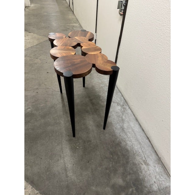 1990s Console Table Oak For Sale - Image 4 of 8